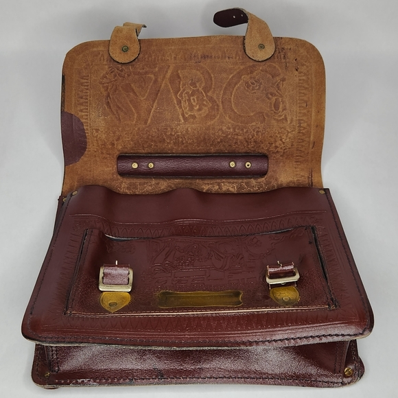 Vintage Cartoon Character Leather Portfolio Bag Collectible Looney Tunes Disney - Picture 4 of 7